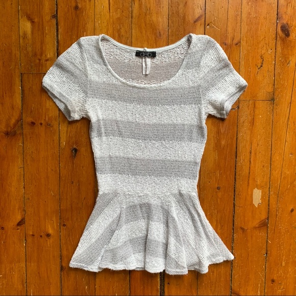 Knit Peplum Top with Stripes and Silver treading - Picture 5 of 7